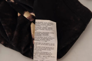 Schwarzes Batik-Mesh-Langarm-Kleid aus Baumwolle