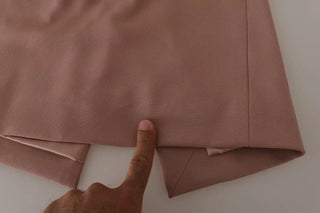 Vestido midi tubo rosa polvo con botones de cristal