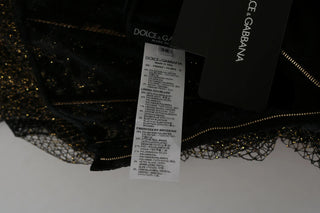 Schwarzes Gold Kristall Herz A-Linien-Kleid