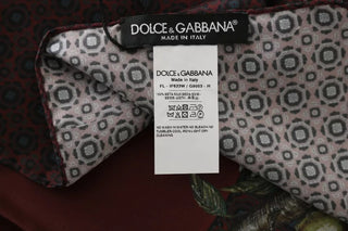 Bordeaux Damenschal aus 100 % Seide mit Blumenmuster