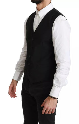 Schwarze Weste aus Wollstretch für formelle Anlässe