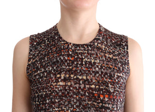 Multicolor Print Knit Top Wool T-shirt