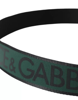 Schwarz-Grünes Logo Silberschnallen Gürtel