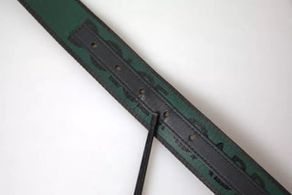 Schwarz-Grünes Logo Silberschnallen Gürtel