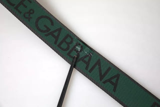 Schwarz-Grünes Logo Silberschnallen Gürtel