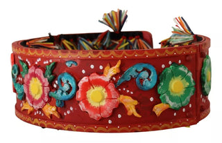 Cinturón ancho multicolor con estampado floral Carretto