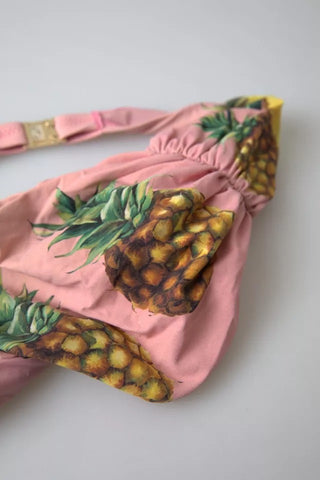 Rosa bedrucktes Beachwear Bikini-Oberteil Badeanzug