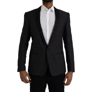 Dark Gray Jacquard MARTINI Single Breasted Coat Blazer