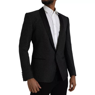 Dark Gray Jacquard MARTINI Single Breasted Coat Blazer