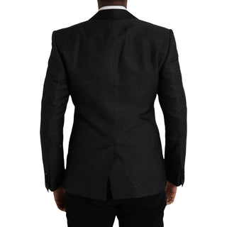 Dark Gray Jacquard MARTINI Single Breasted Coat Blazer