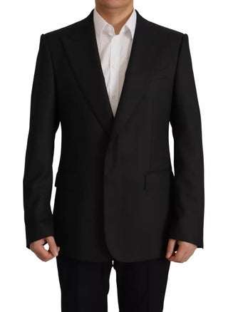 Blazer chaqueta negra de poliéster de un solo botón