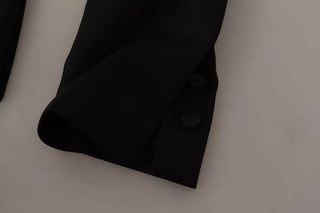 Blazer chaqueta negra de poliéster de un solo botón