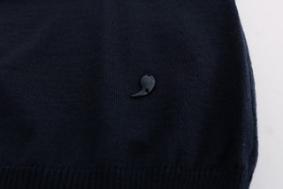 Blaues Strickkleid mit langen Ärmeln