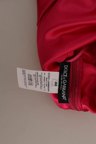 Vestido midi fucsia ajustado de un solo hombro