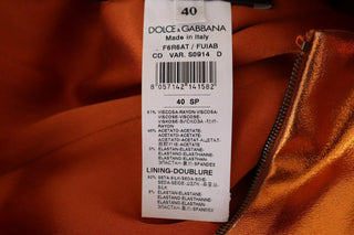 Ärmelloses Etuikleid in Metallic-Orange