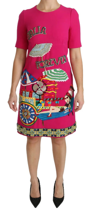 Rosa Italia Forever Kristall-Scheidenkleid