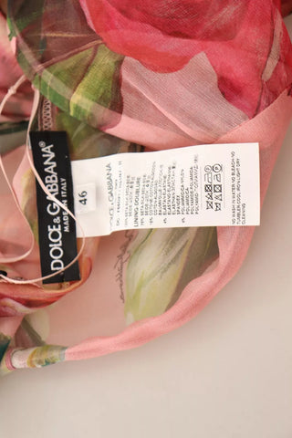 Rosa Seiden-Maxikleid mit Blumenmuster und Lagenlook
