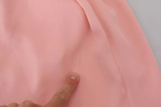 Pinkes trägerloses figurbetontes Midi-Kleid aus Stretch-Seide
