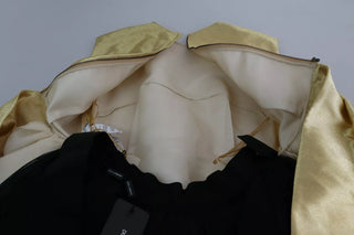 Vestido tul sin mangas dorado de poliéster línea A