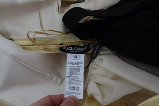 Vestido tul sin mangas dorado de poliéster línea A