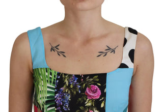 Seiden-Patchwork-Maxikleid in mehreren Farben