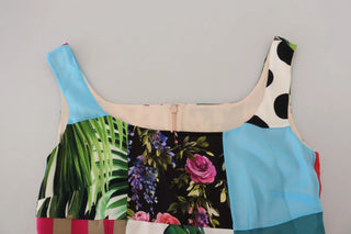 Seiden-Patchwork-Maxikleid in mehreren Farben