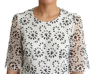 Weißes A-Linien-Midikleid aus Polyester mit Cut-Out-Design