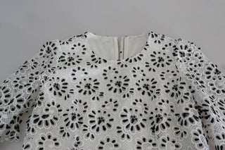 Weißes A-Linien-Midikleid aus Polyester mit Cut-Out-Design