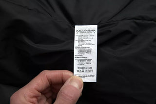 Black Cotton Hooded Logo Bomber Jacket