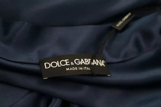 Blaue Satin-Seiden-Gürtel-Robe-Jacke