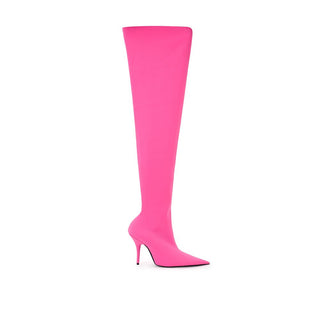 Rosa Polyester-Stiefel