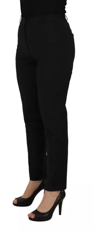 Schwarze High-Waist Tapered Hose