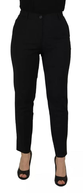 Schwarze High-Waist Tapered Hose