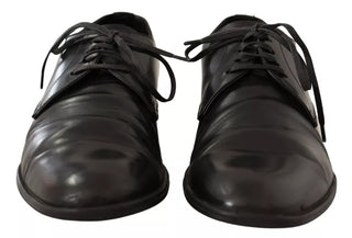 Schwarze Derby-Schnürschuhe aus Leder