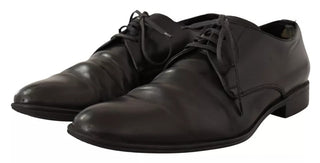 Schwarze Derby-Schnürschuhe aus Leder