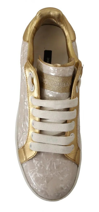 Weiße Portofino Perlmutt-Sneakers Freizeitschuhe