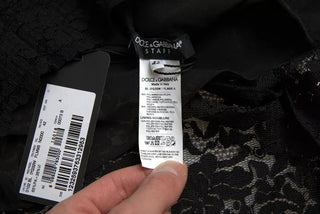 Schwarze Bluse aus geblümter Spitze T-Shirt Mitarbeiter-Oberteil