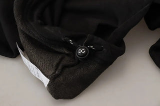 Schwarzer Kapuzenpullover aus Baumwolle mit Logo