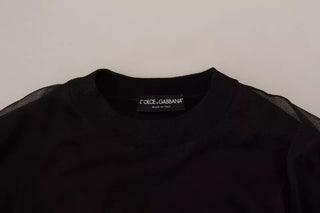 Suéter negro de poliéster para hombre con logo