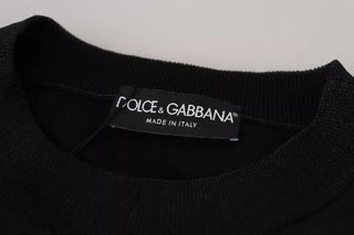 Suéter negro de poliéster para hombre con logo