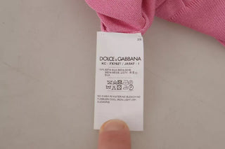 Pinker Cardigan aus 100 % Seide mit Knöpfen