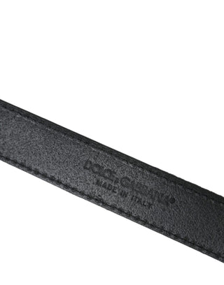 Cinturón de rayas jacquard negro con hebilla de metal plateado