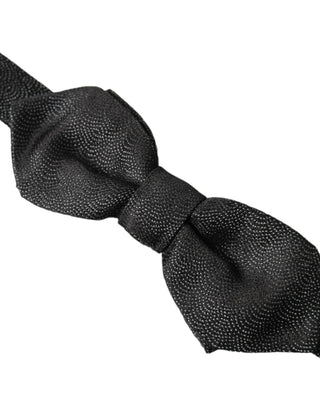 Schwarze verstellbare Herrenfliege aus Seide
