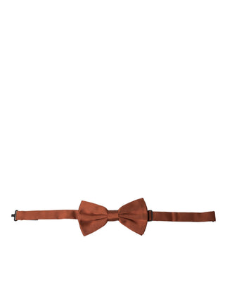 Pajarita para hombre de seda marrón con cuello ajustable