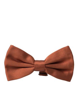 Pajarita para hombre de seda marrón con cuello ajustable