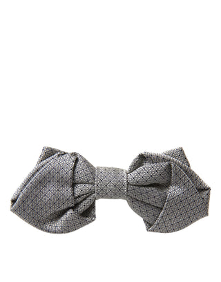 Pajarita para hombre de seda gris con cuello ajustable