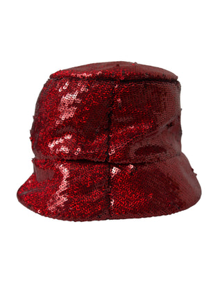 Roter Pailletten-Nylon-Fischerhut für Herren