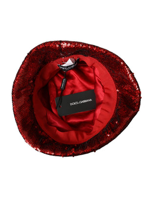 Roter Pailletten-Nylon-Fischerhut für Herren