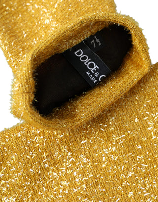 Guantes dorados de lurex fantasía de longitud media hasta el brazo