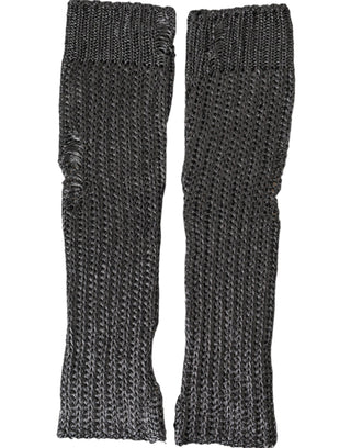 Graue Viskose Gestrickte Fingerlose Handschuhe